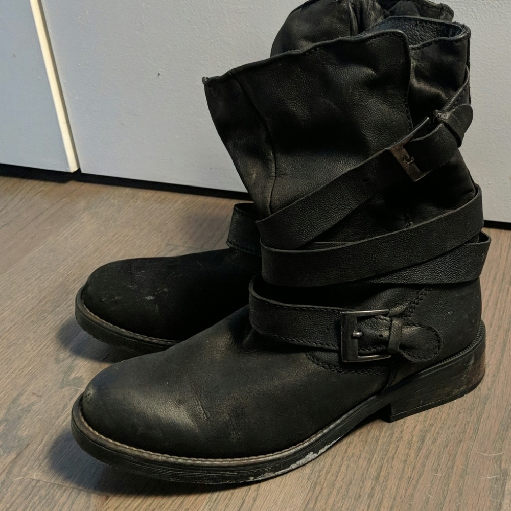 Steve Madden Slouchy Strapped Biker Boots